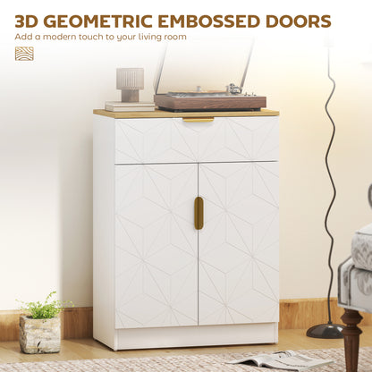 Sideboard Storage Cupboard with Drawer for Living Room Entryway White