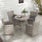 Rattan Dining Set 5 Pieces with Removable Cushions, Slatted Tabletop for Patio, Lawn, Balcony, Grey