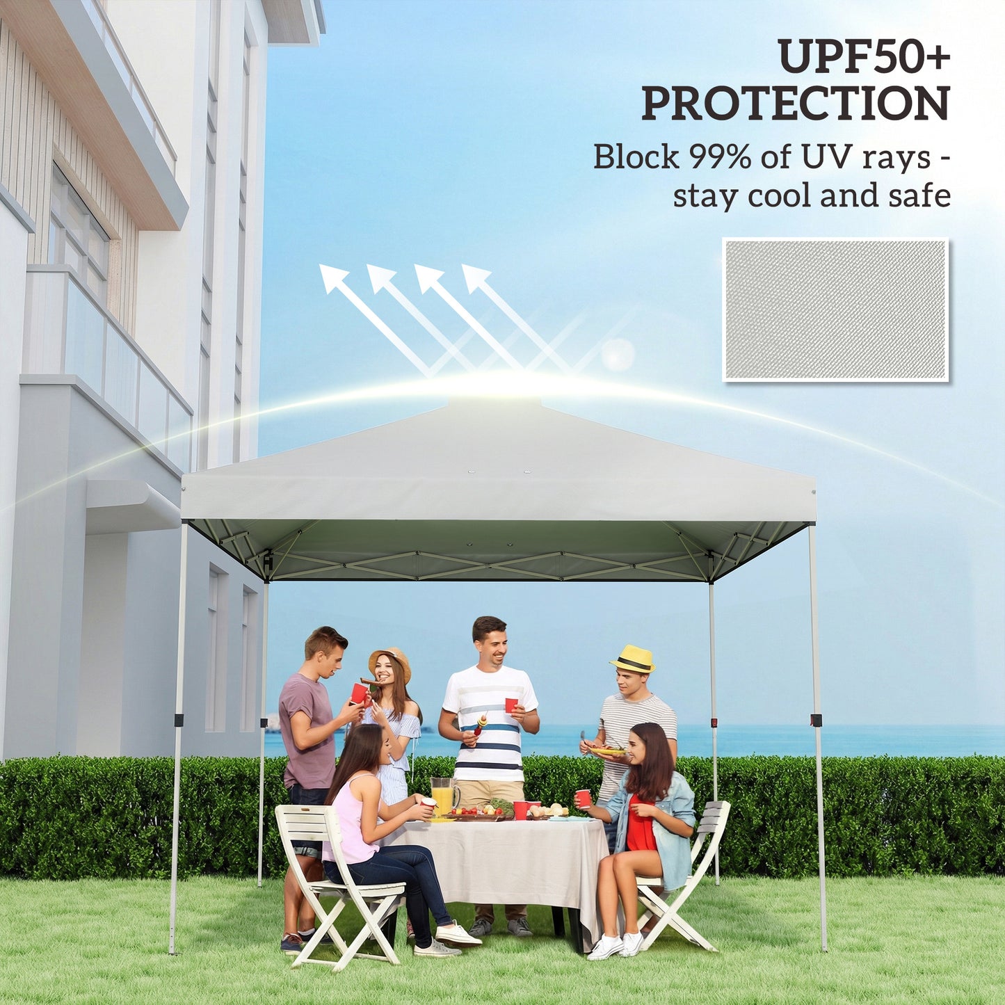 Gazebo Roof Replacement UV50+ Waterproof 3x3(m) White