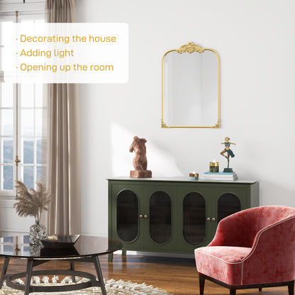 Wall Mirror, Decorative Baroque Mirror with Metal Frame, Gold Tone
