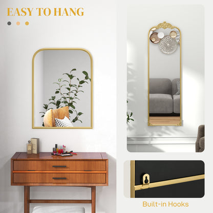 Wall Mirror, Decorative Baroque Mirror with Metal Frame, Gold Tone