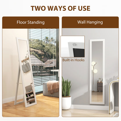 37 x 157 cm Full Length Mirror with Frame for Bedroom, White