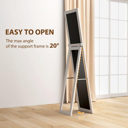 37 x 157 cm Full Length Mirror with Frame for Bedroom, White
