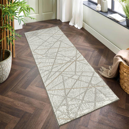 Perla Rug Contemporary Abstract Design With Metallic Sheen Axis Design - 2 Colours Available