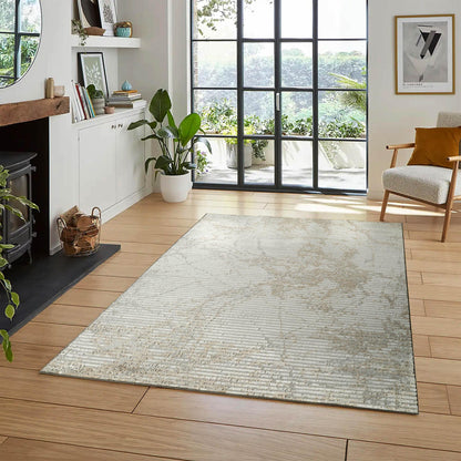 Perla Rug Contemporary Abstract Design With Metallic Sheen Molten Design - 2 Colours Available