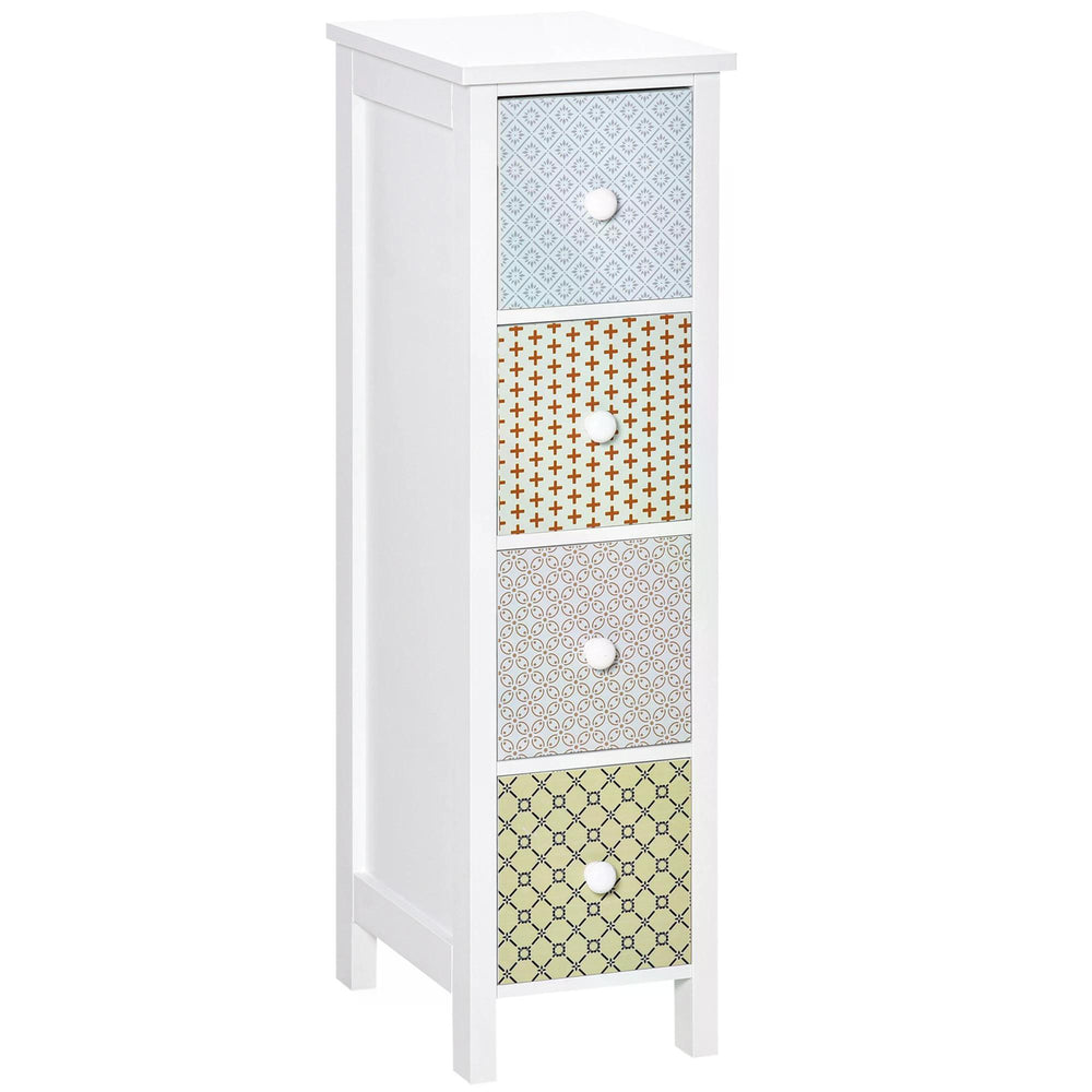 Chest of Drawers, 4 Drawer Dresser, Storage Organizer Toilet Tissue Cabinet for Bedroom, Bathroom