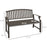 Garden Bench, Outdoor Metal Bench with Slatted Seat and Backrest, Curved Armrest, for Conservatory, Garden, Poolside, Deck, Brown