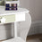 ZONEKIZ Kids Vanity Table with Mirror and Stool, Drawer, Storage Boxes, Beauty Flower Design, for 3-6 Years Old, White