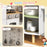 AIYAPLAY Toy Kitchen, Kids Play Kitchen Role Playing Game with Phone, Ice Maker, Stove, Sink, Utensils, for 3-6 Years, White