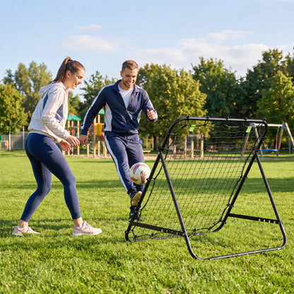 Rebounder Net Adults Football Training Aid Adjustable Black