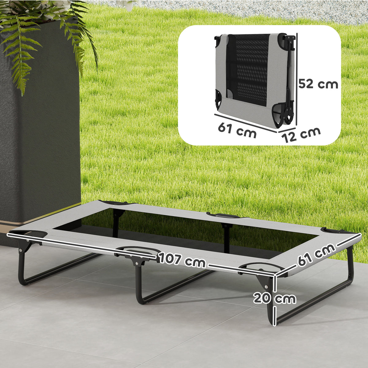 Raised Dog Bed with Breathable Mesh for Large Dogs, Light Grey