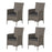 4PC Rattan Chair Patio Sofa Chairs Set Cushioned Outdoor Rattan Furniture