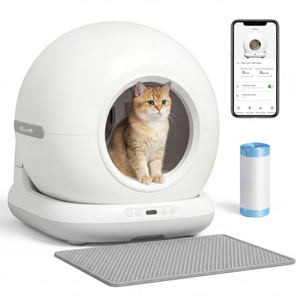 72L Self Cleaning Cat Litter Tray App Control for Multiple Cats