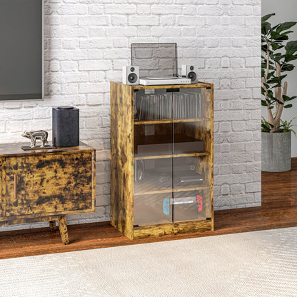 4-Tier Hi-Fi Stand with Adjustable Shelves, Rustic Brown