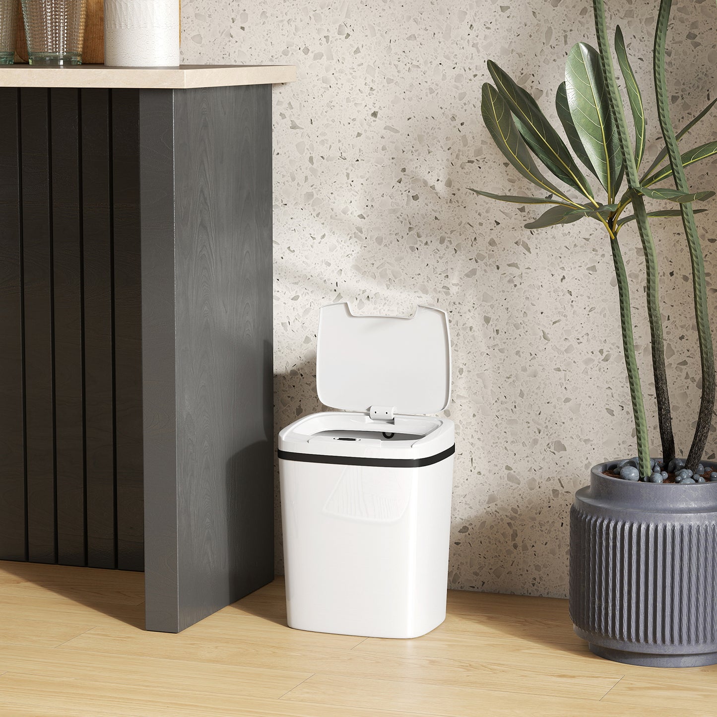 4 in 1 Shower Chair with Wheels, Bedside Commode Wheelchair, Grey