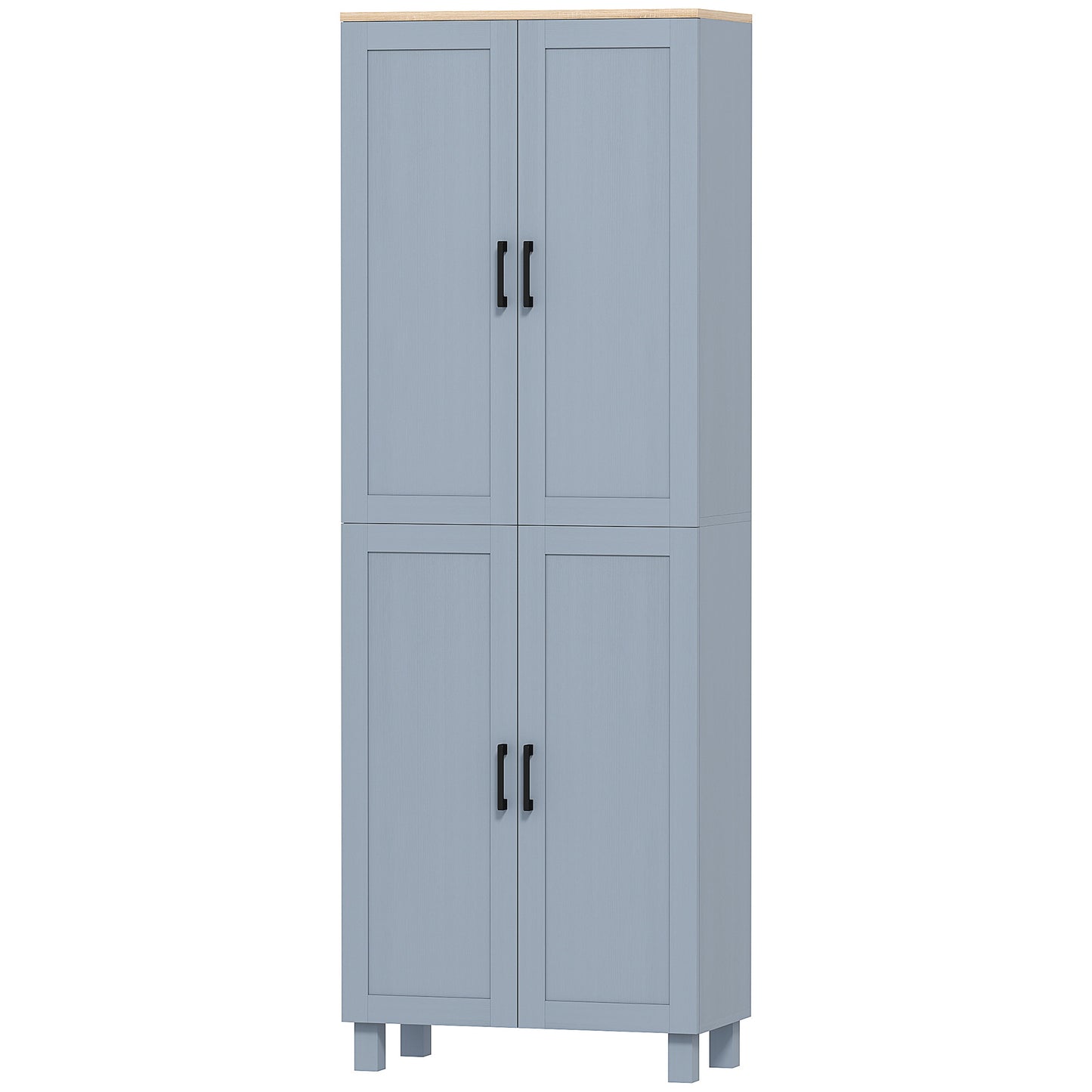 Modern Kitchen Cupboard Storage Cabinet with 6 Shelves, Grey