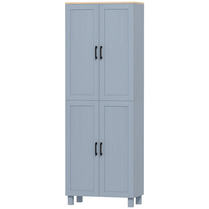 Modern Kitchen Cupboard Storage Cabinet with 6 Shelves, Grey