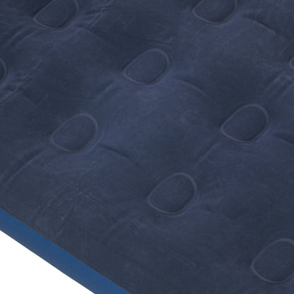 Single Air Mattress, Portable Air Bed with Flocked Surface, Blue
