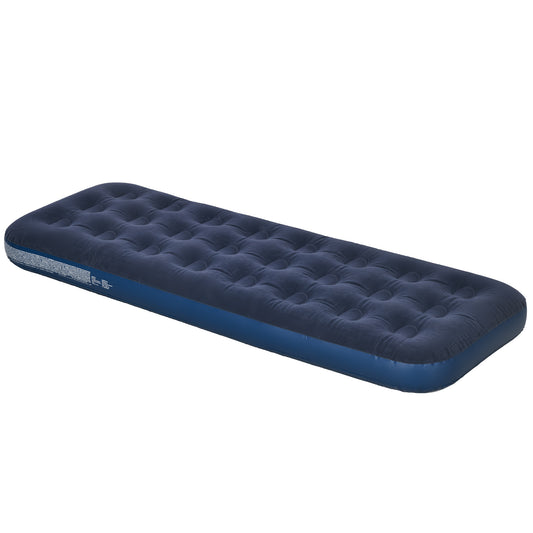 Single Air Mattress, Portable Air Bed with Flocked Surface, Blue
