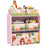 Kids Toy Storage Unit with 6 Storage Boxes for Playroom, Pink