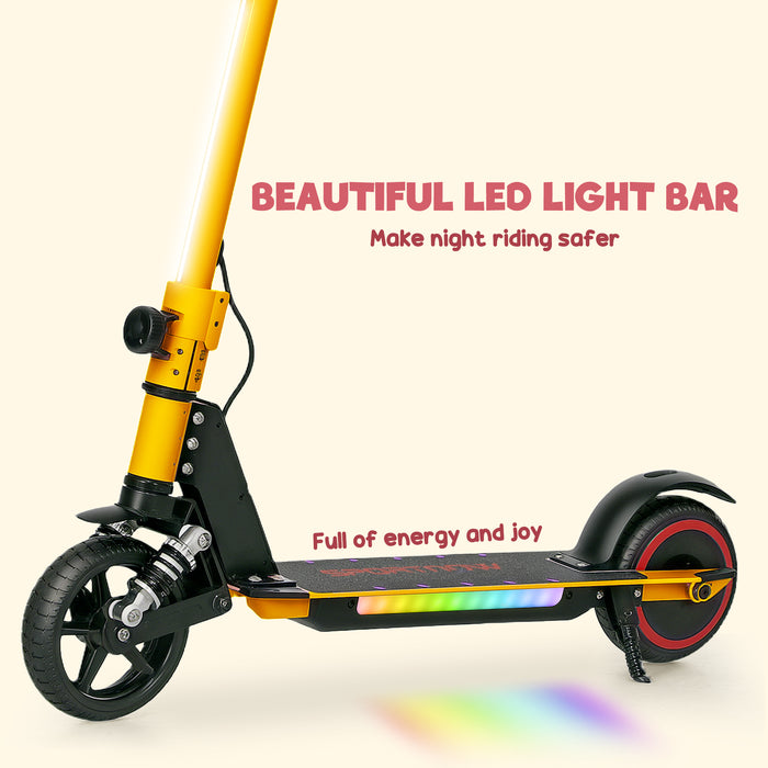 Folding Electric Scooter w/ LED Lights and Display, Gold