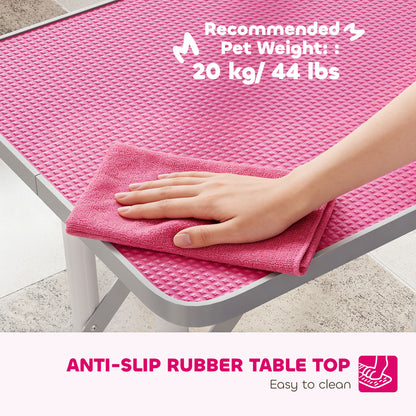 Foldable Dog Grooming Table Adjustable Arm for Small Dogs 81x49x80 cm