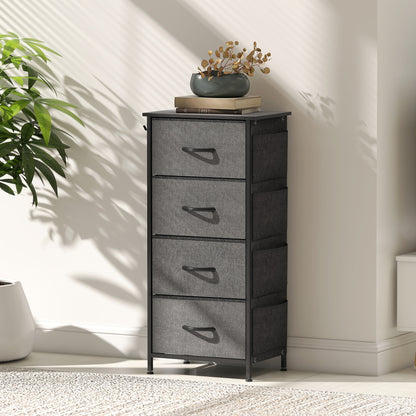 Fabric Chest of Drawers, 4 Drawer Dresser for Bedroom, Charcoal Grey
