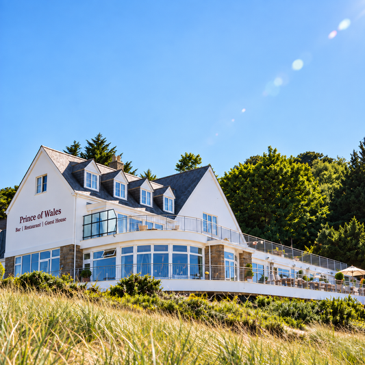 Seaview Overnight Stay & Breakfast for Two at The Prince of Wales Hotel, Greve de Lecq - Just £110 per couple! Wake up to a Delicious Breakfast and Enjoy The Beautiful Beachfront Setting
