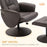 Executive Recliner Chair High Back and Footstool Armchair Lounge Seat Brown