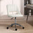 Mid-Back Swivel Home Office Chair Scallop Computer Chair Cream White