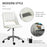 Mid-Back Swivel Home Office Chair Scallop Computer Chair Cream White