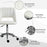 Mid-Back Swivel Home Office Chair Scallop Computer Chair Cream White