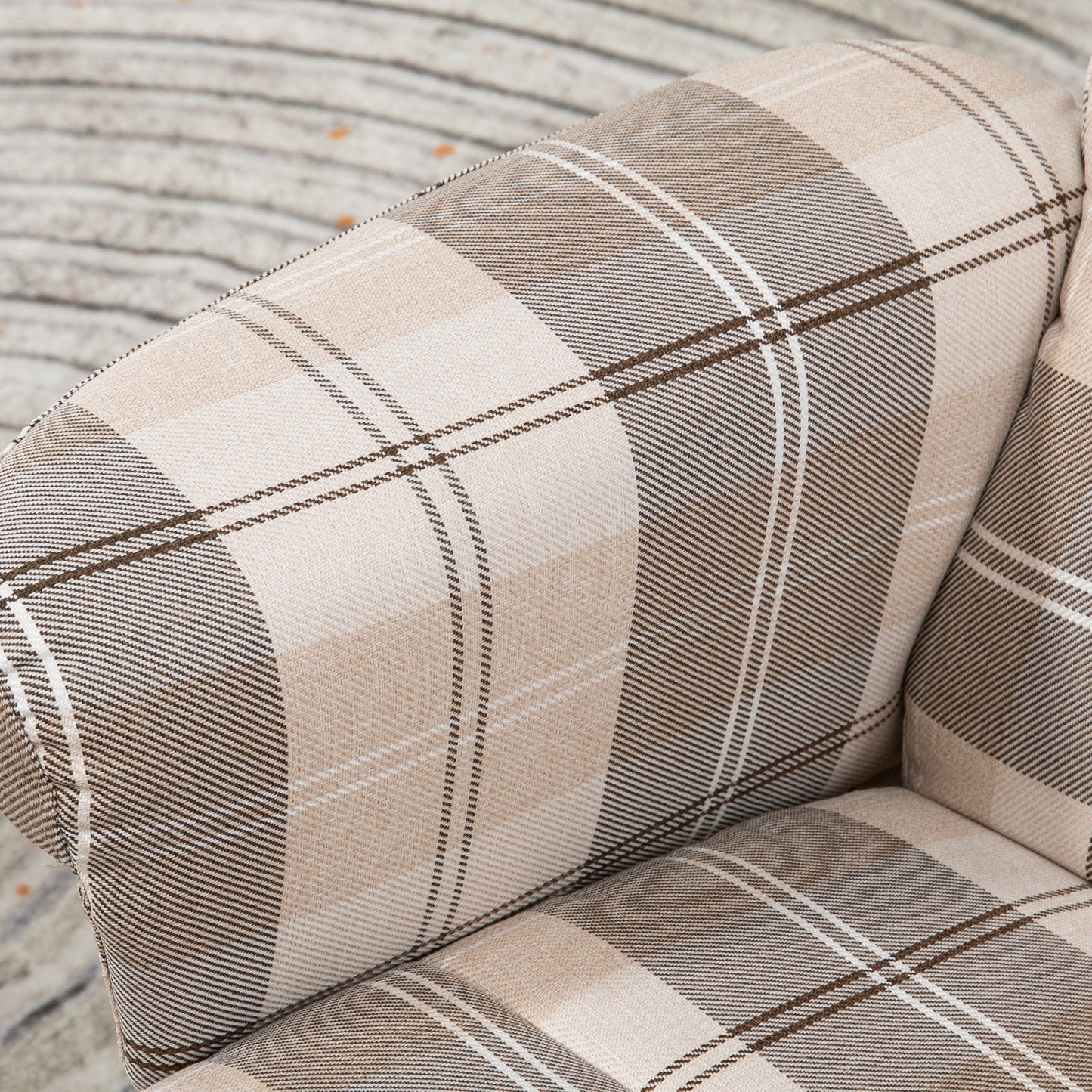 Recliner Chair and Footstool Linen-touch Fabric Wooden Base Multicolour