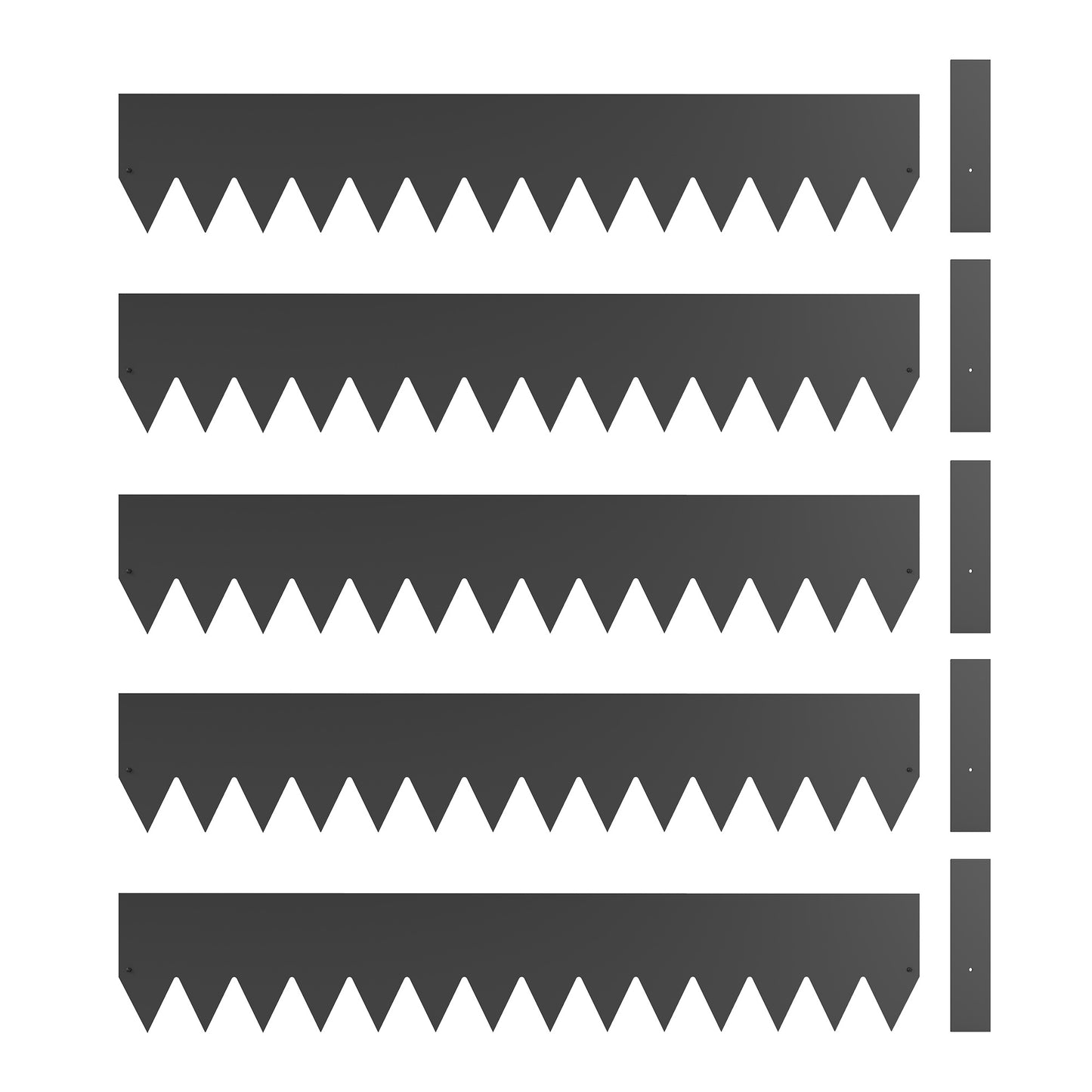 5pcs Garden Fence, No Dig Metal Outdoor Picket Fence Panels, Black