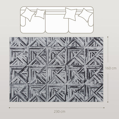 Non-Slip Washable Rug, Chenille Floor Carpet for Living Room, Black