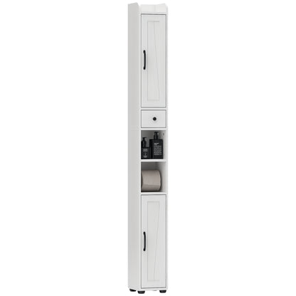 Tall Bathroom Storage Cabinet Slim Bathroom Cabinet with Drawer White