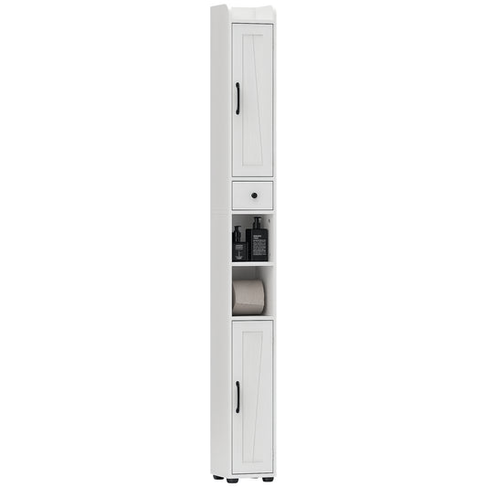Tall Bathroom Storage Cabinet Slim Bathroom Cabinet with Drawer White