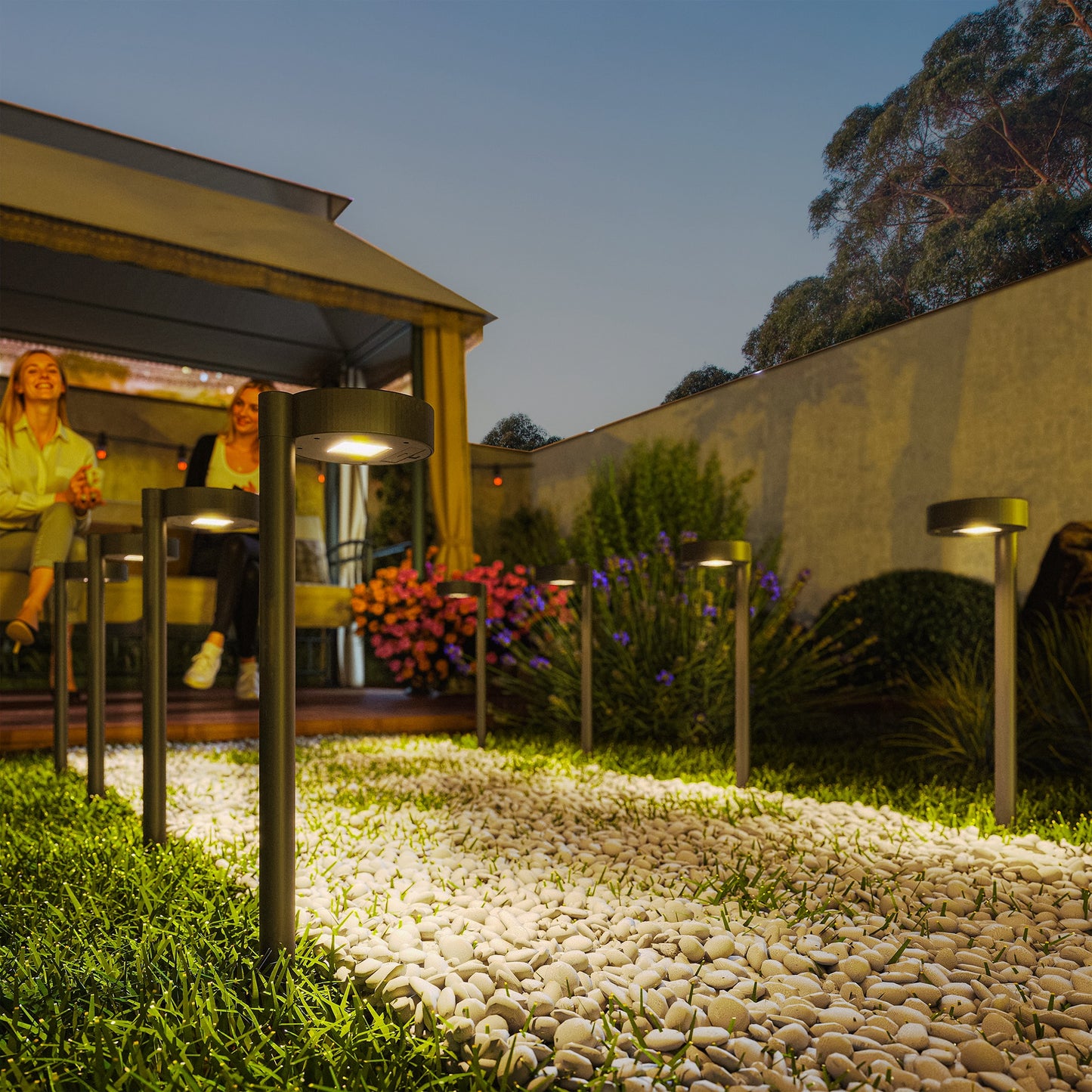 Solar Stake Lights 8 Pack, IP44 Pathway Lighting, Auto On/Off LED