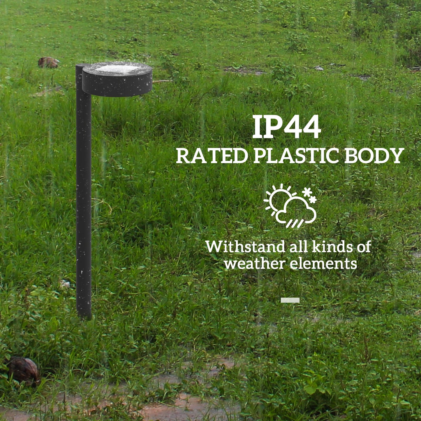 Solar Stake Lights 8 Pack, IP44 Pathway Lighting, Auto On/Off LED