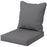 1-Piece Back and Seat Cushion Pillow Replacement, Patio Chair Cushion Set for Indoor Outdoor, Charcoal Grey