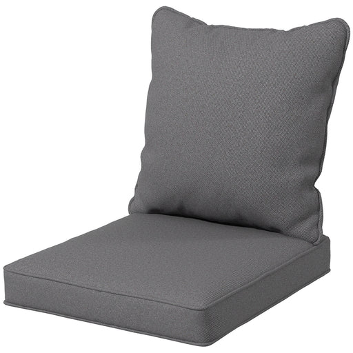 1-Piece Back and Seat Cushion Pillow Replacement, Patio Chair Cushion Set for Indoor Outdoor, Charcoal Grey