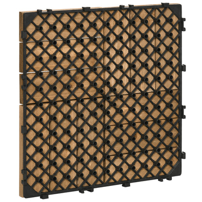 27 Pcs Wooden Decking Tiles, 30x30cm Decking Boards, 2.5㎡, Brown