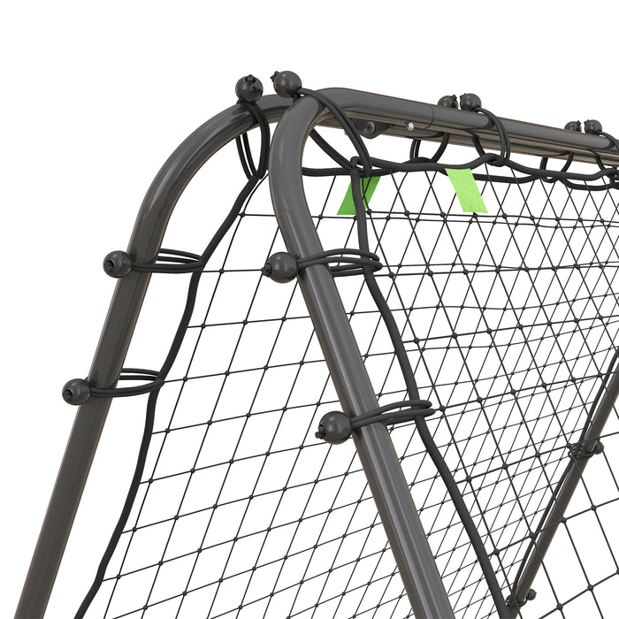 Rebounder Net Football Target Goal with Adjustable Angles, Black