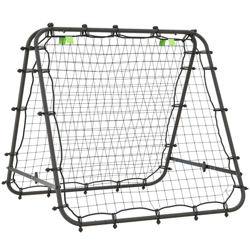 Rebounder Net Football Target Goal with Adjustable Angles, Black