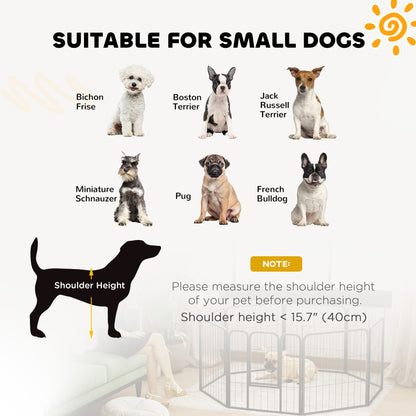 8 Panels Heavy Duty Dog Playpen with Door Indoor Outdoor, 60cm High