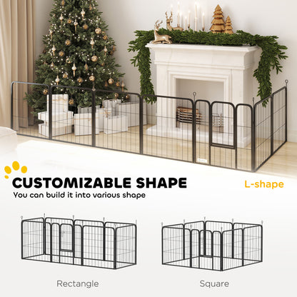 8 Panels Heavy Duty Dog Playpen with Door Indoor Outdoor, 60cm High