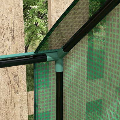 Raised Garden Bed Planter Box with Greenhouse, Green and Silver