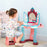 31 PCS Kids Dressing Table Set with Magic Princess Mirror, Musical Pretend Toy W/ Beauty Kit Mirror & Music, for 3-6 Years Old Blue+Pink