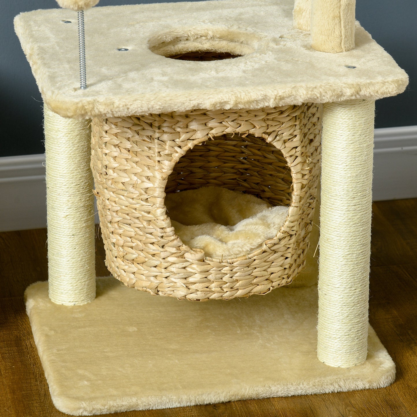 Cat Tree with Scratching Posts, Cat House, Bed, Washable Cushions