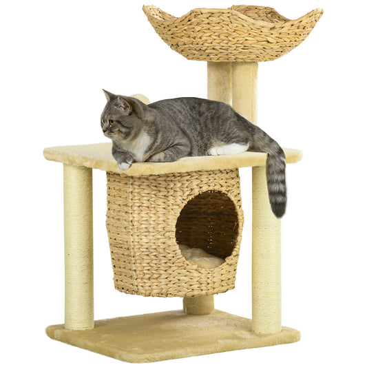 Cat Tree with Scratching Posts, Cat House, Bed, Washable Cushions